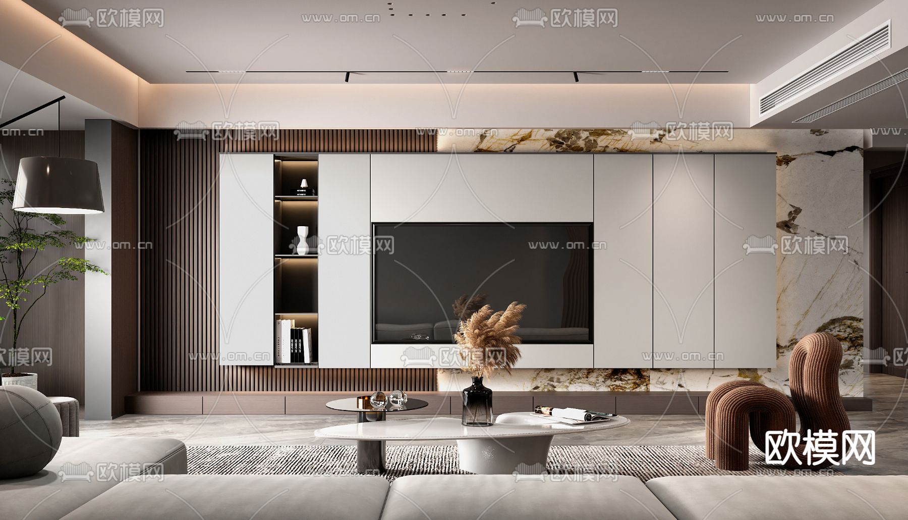 现代客厅3d模型