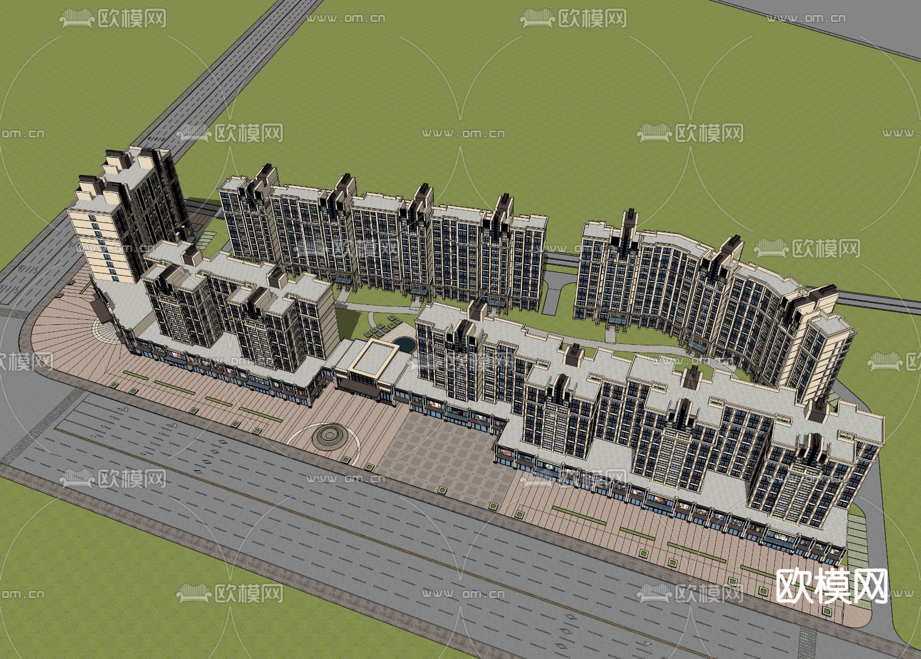 简欧住宅su模型下载（渲染图3）
