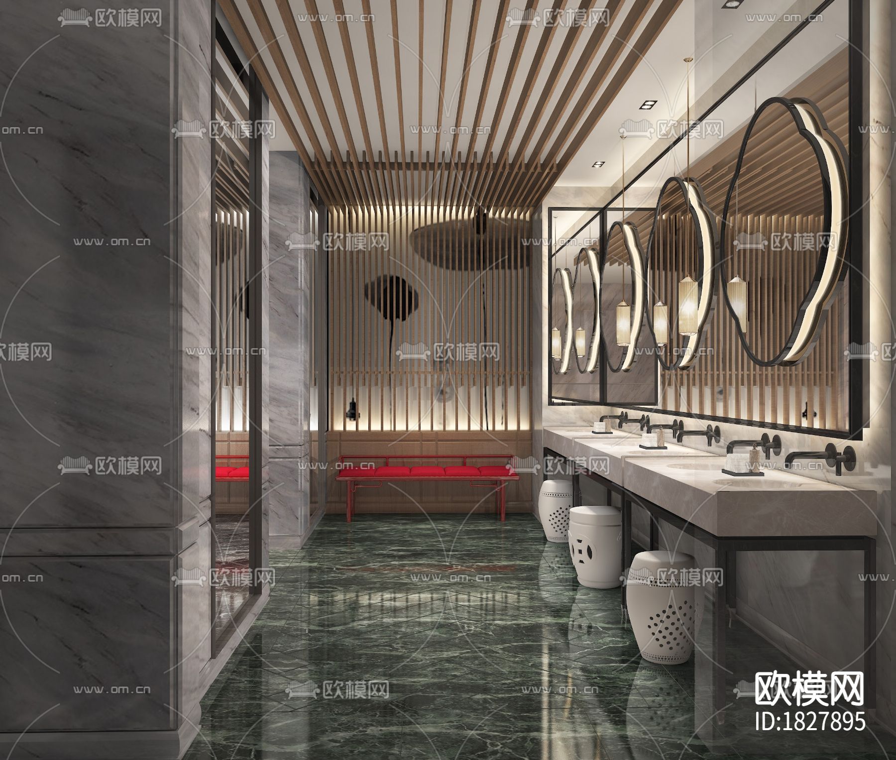 苏州柏悦酒店cad施工图下载（渲染图2）