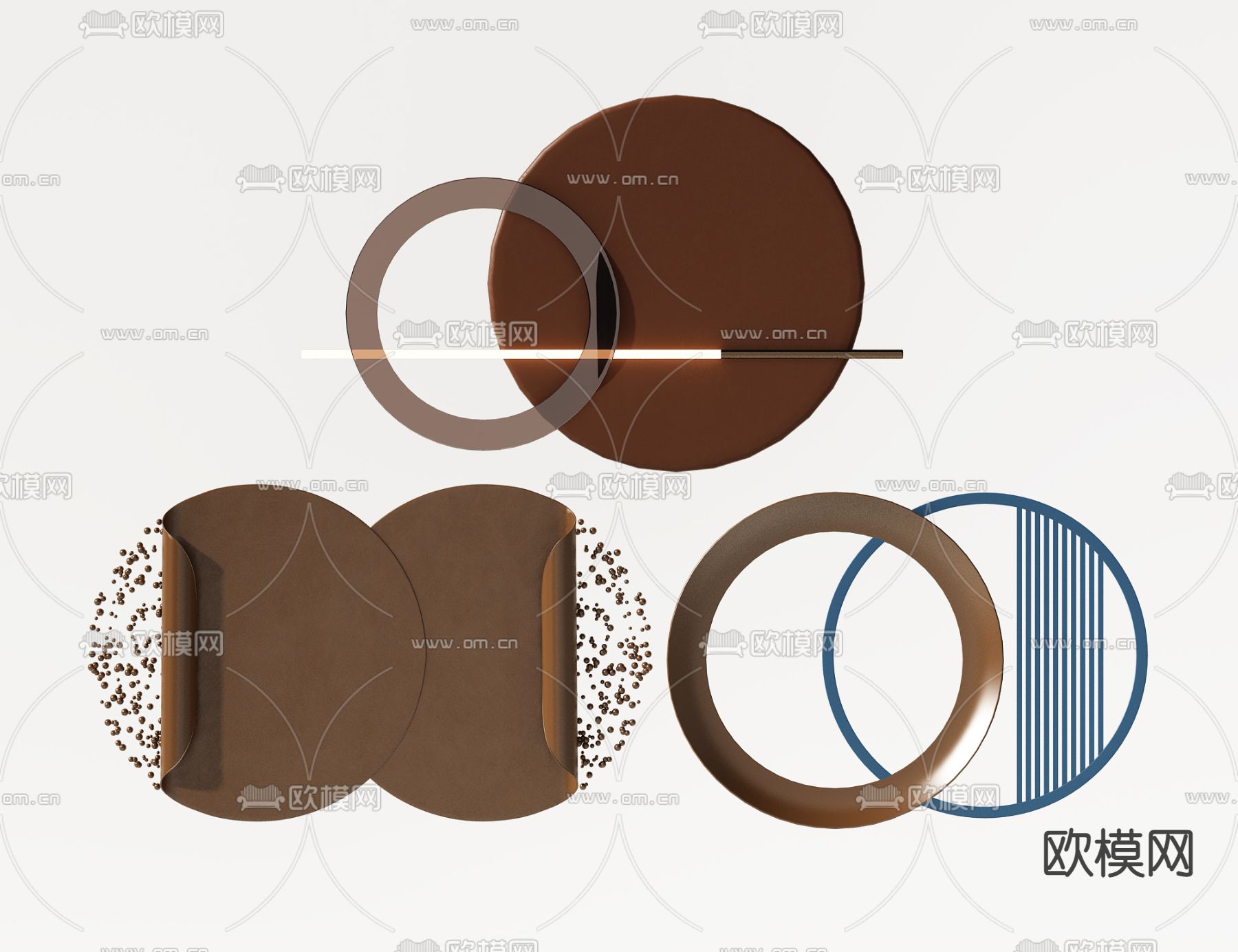 现代轻奢墙饰挂件3d模型下载