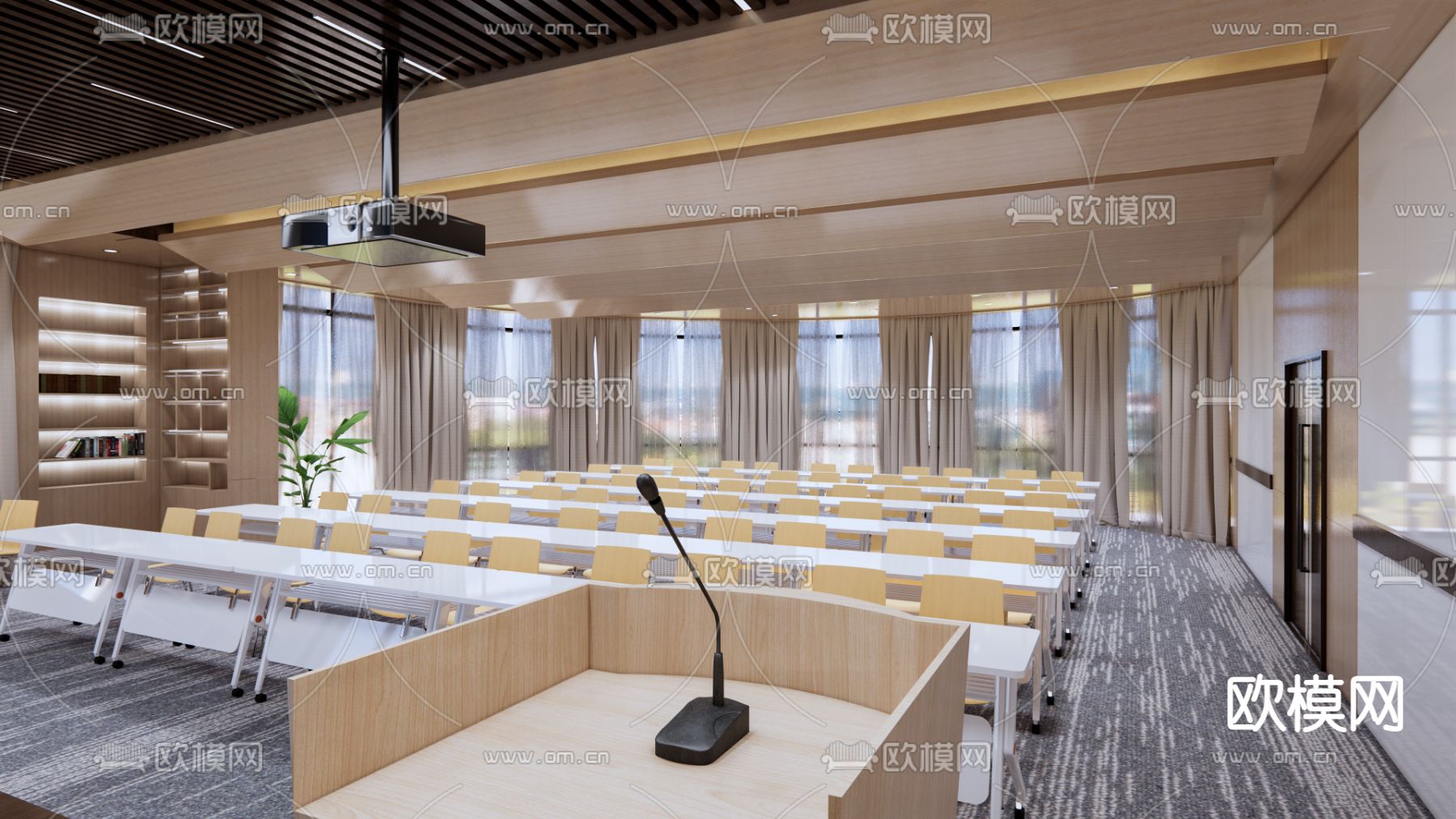 现代报告厅su模型下载（渲染图2）