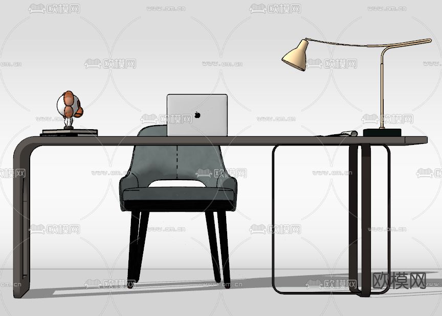 现代书桌椅su模型下载（渲染图4）