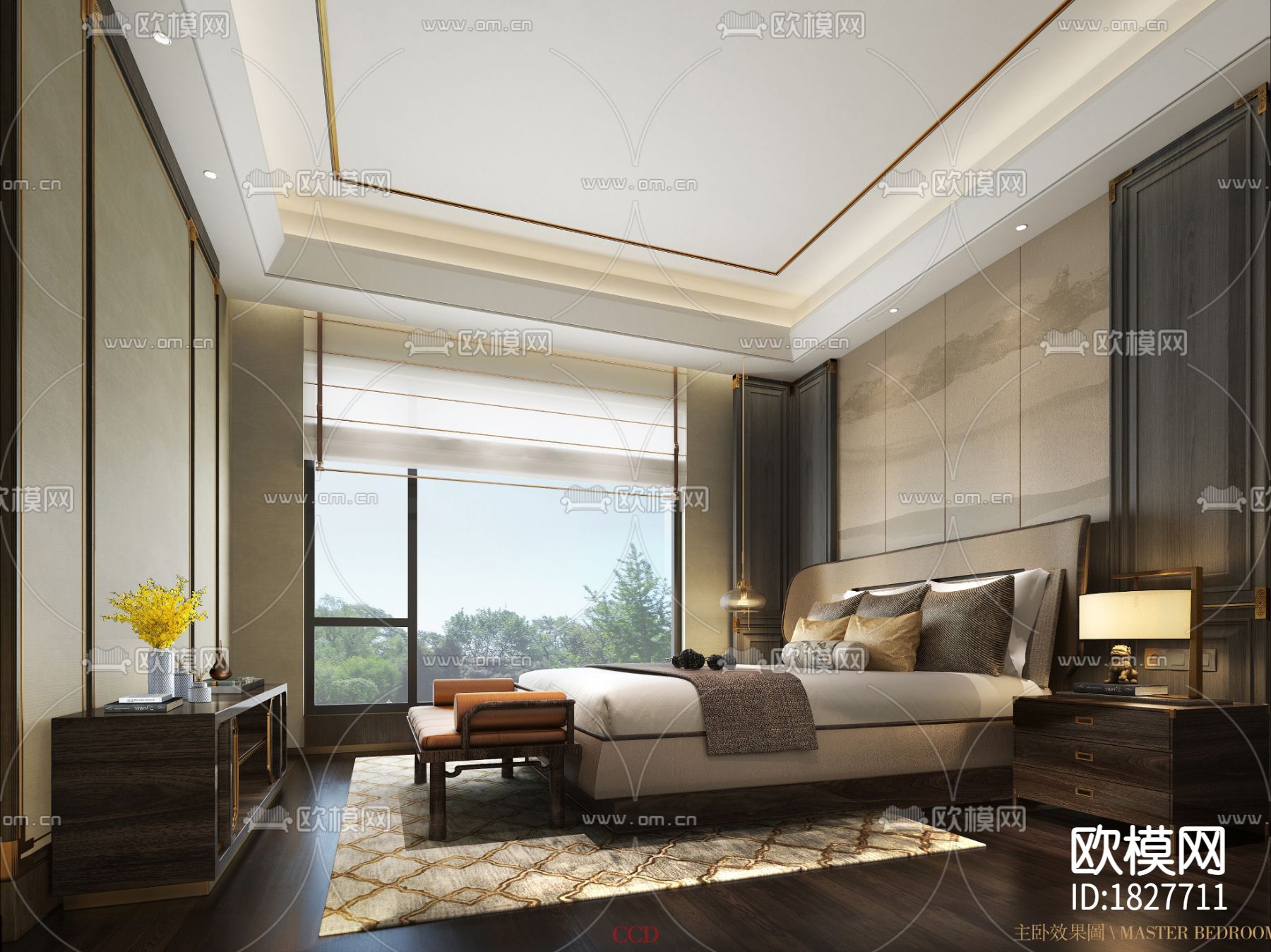 175㎡样板间cad施工图下载（渲染图5）