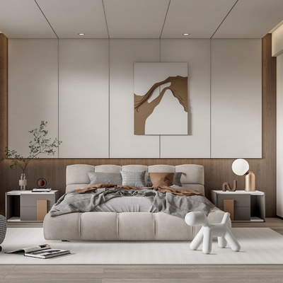 现代卧室主人房su模型