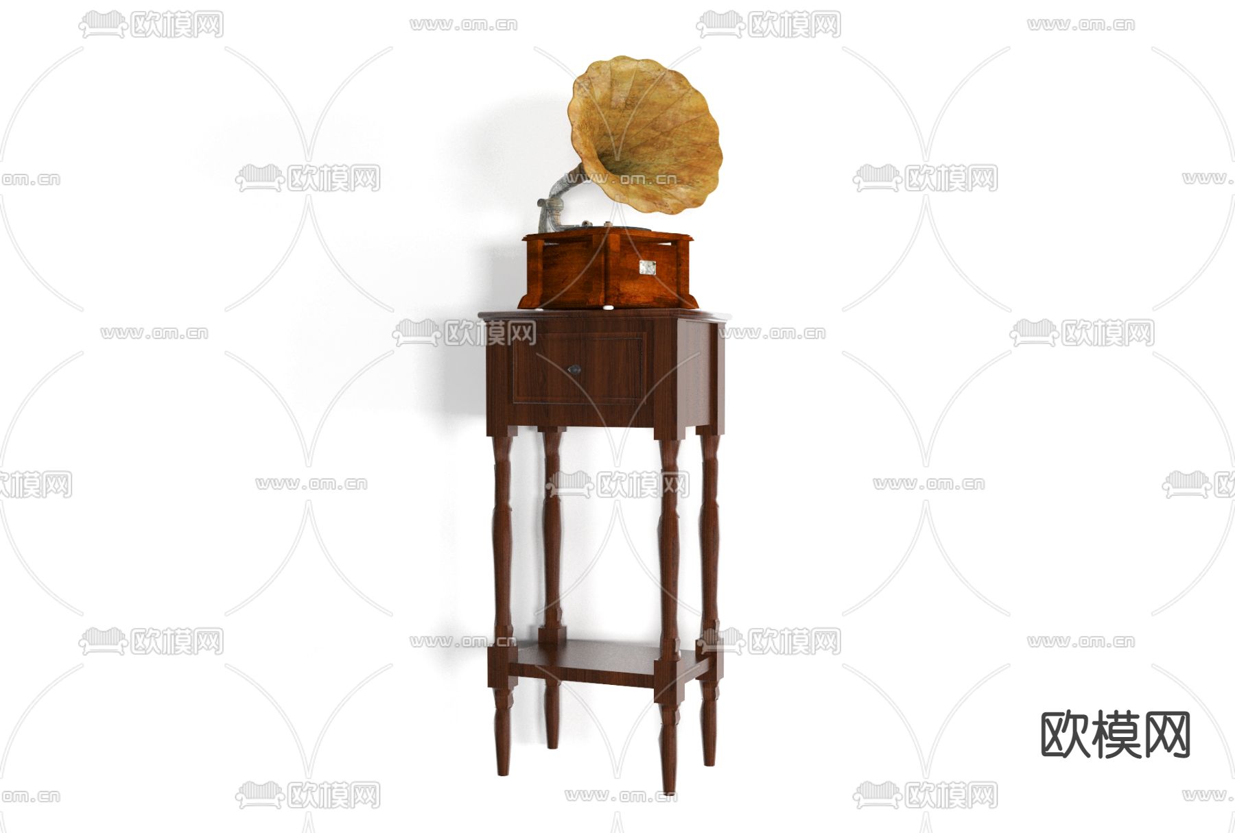 美式端景留声机免费3d模型下载