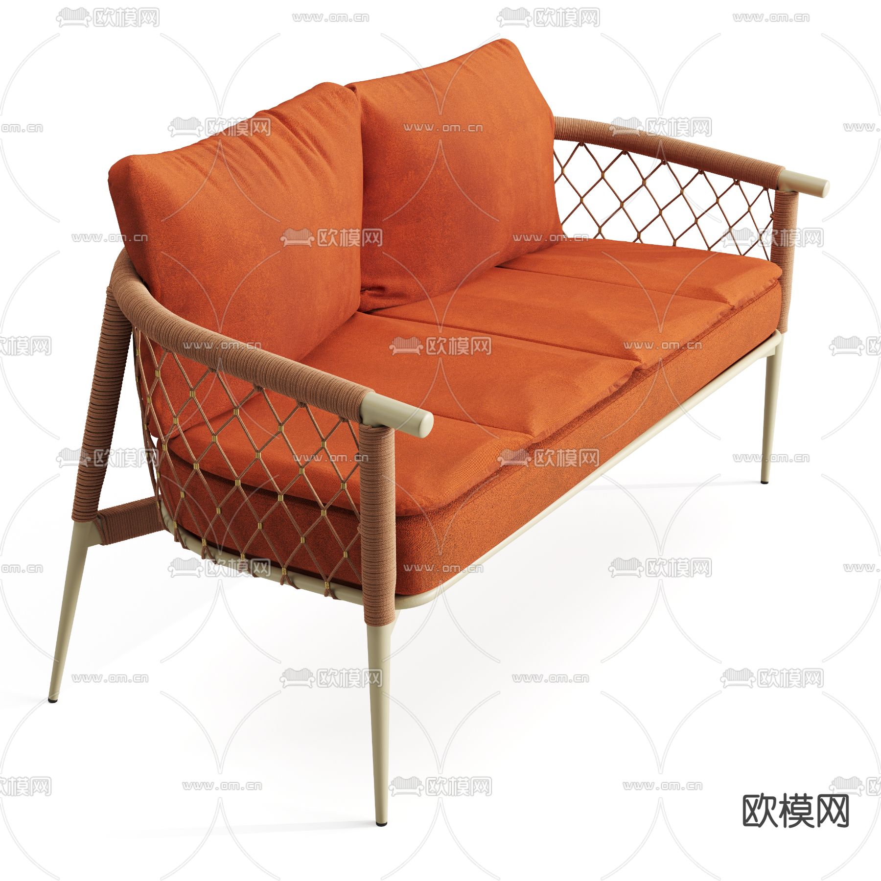 现代布艺双人沙发3d模型