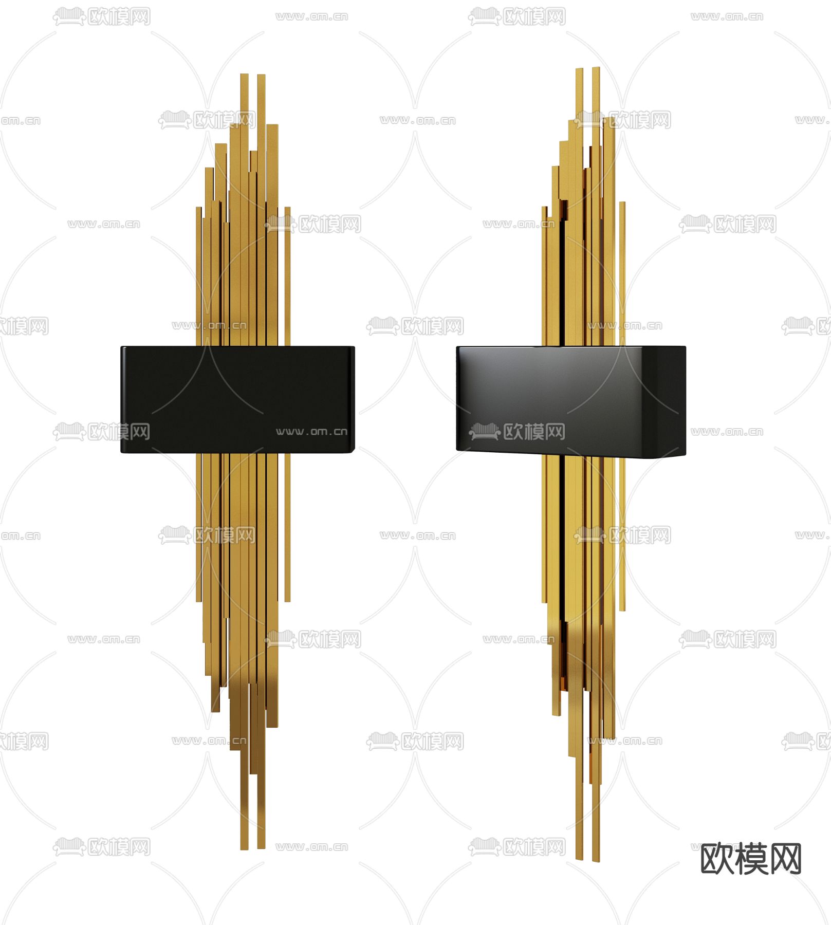 现代金属壁灯3d模型下载