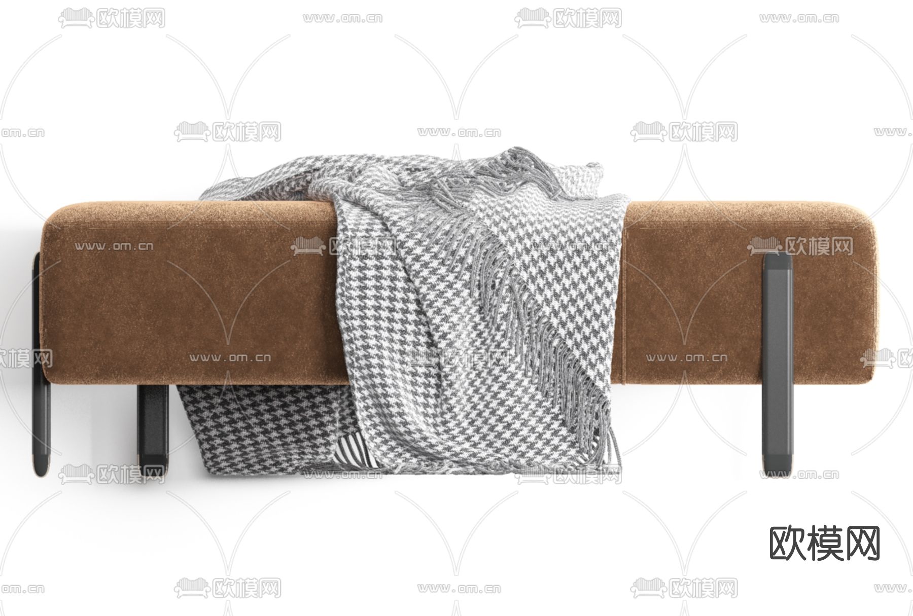 现代布艺脚踏免费3d模型下载
