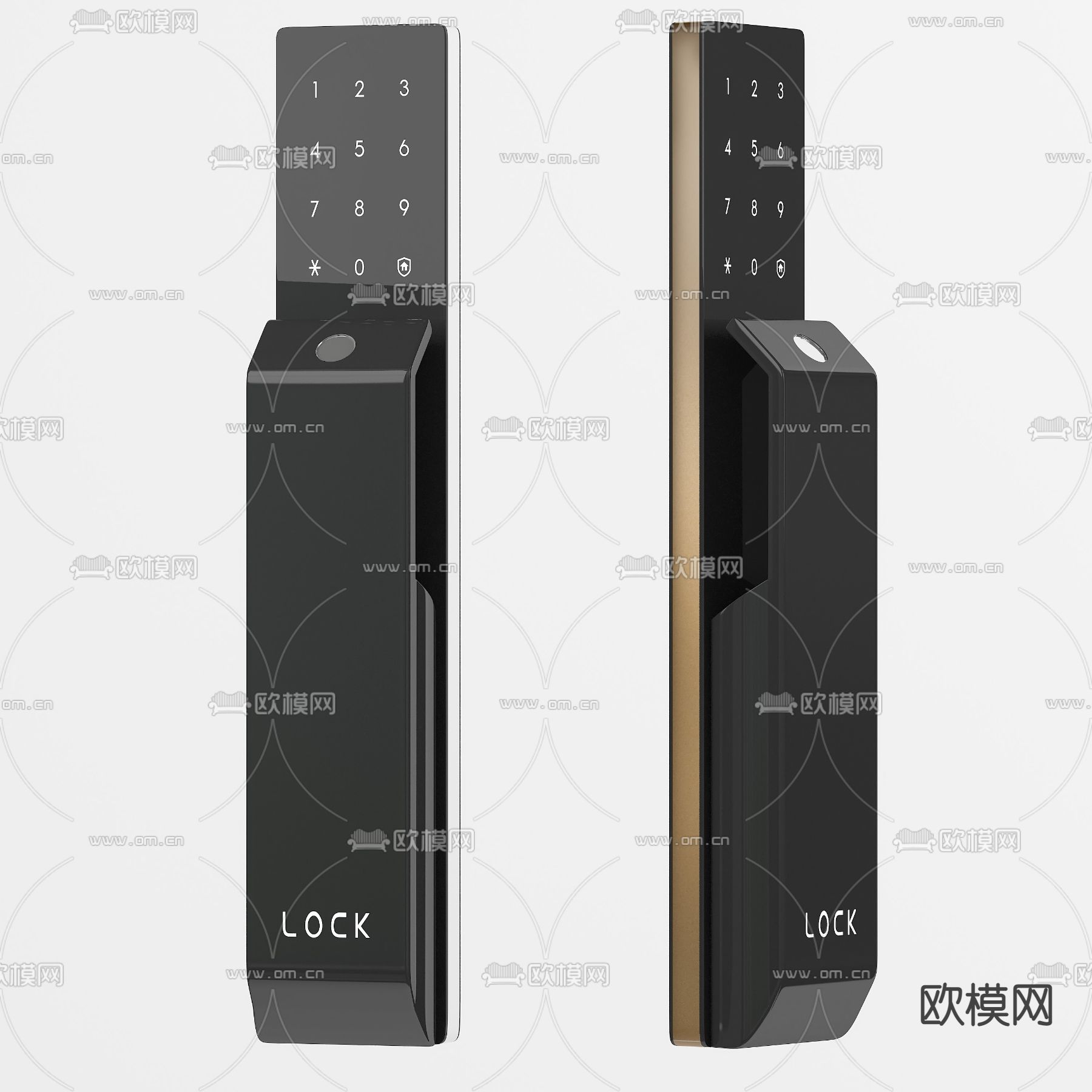 现代电子门把手3d模型下载_ID11682773_3dmax免费模型-欧模网