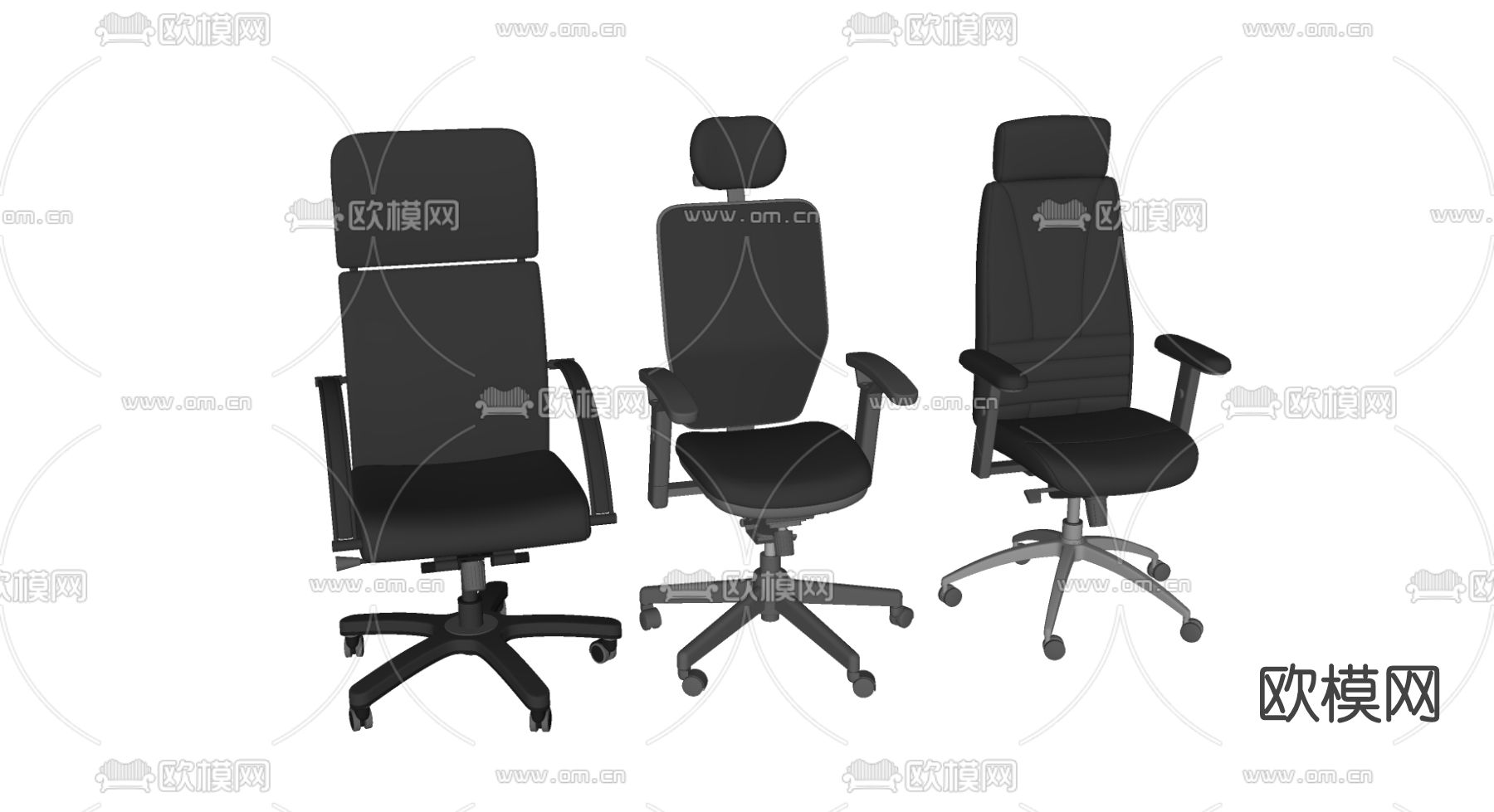 现代办公椅su模型下载（渲染图2）