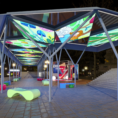 网红美陈走廊3d模型