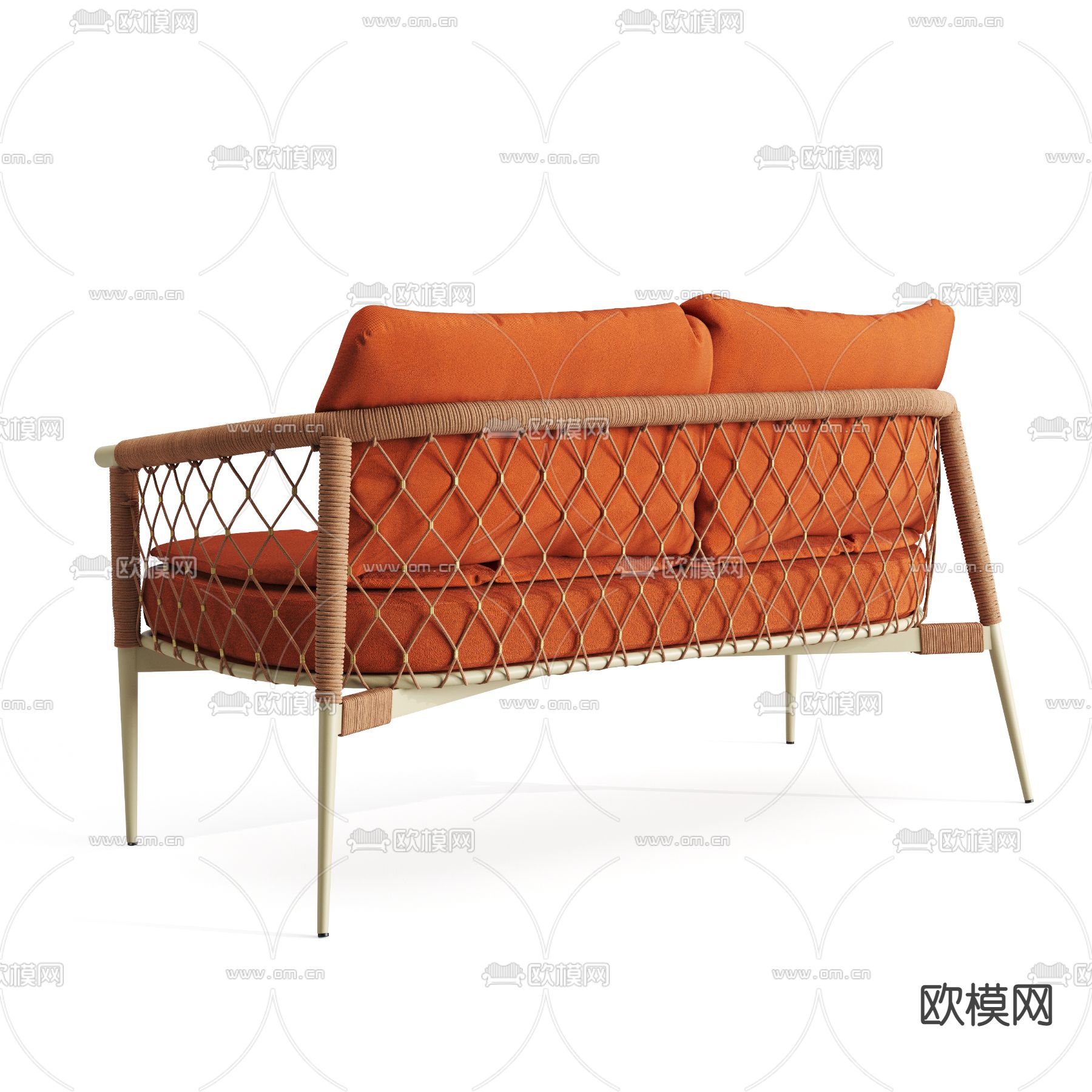 现代布艺双人沙发3d模型