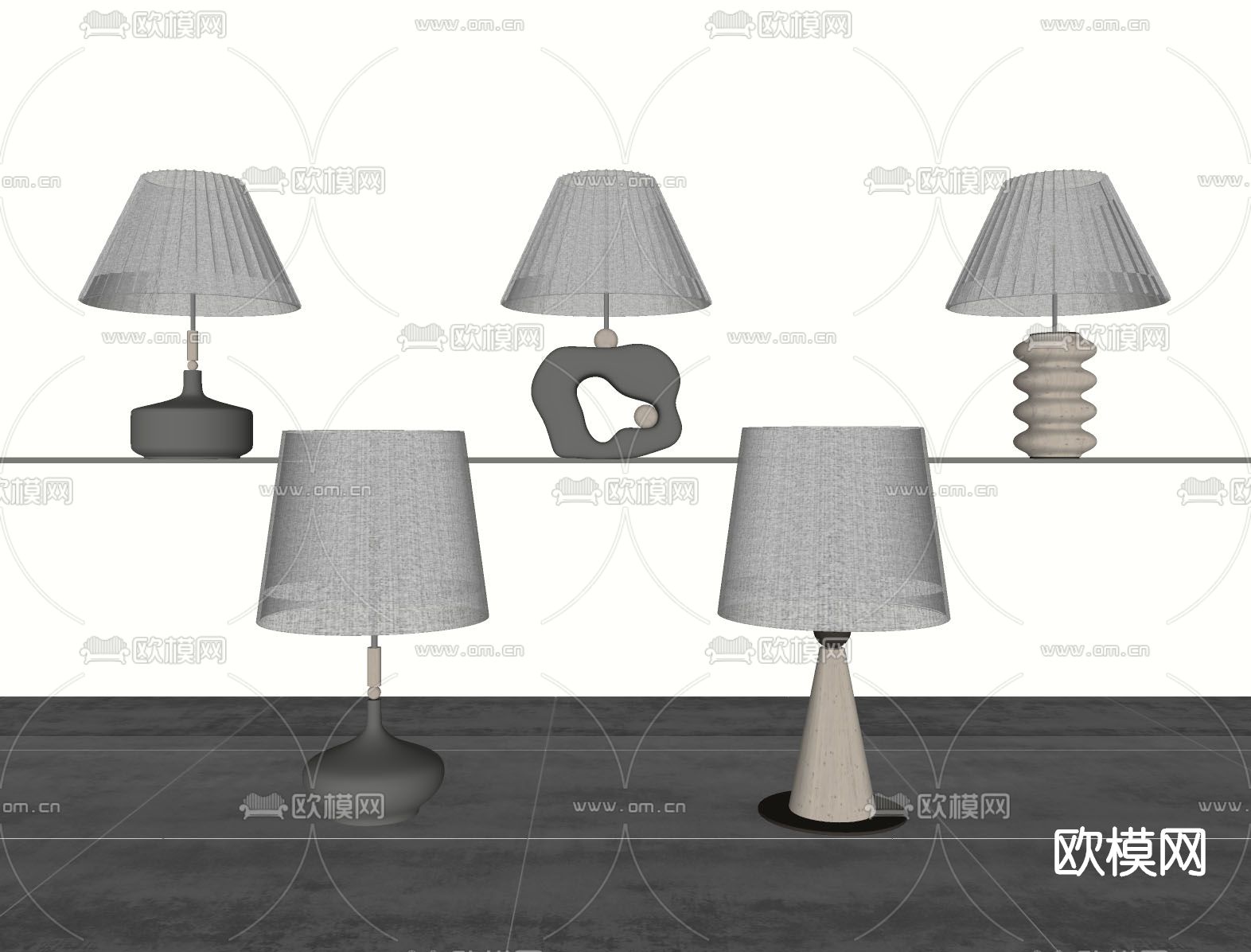 侘寂风台灯su模型下载（渲染图2）