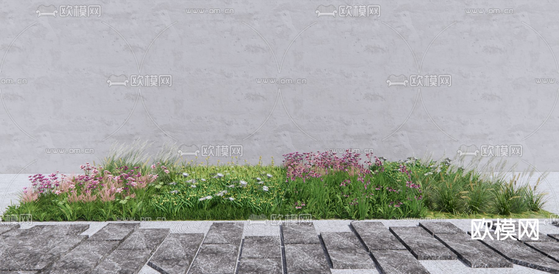 现代花草植物su模型下载（渲染图2）