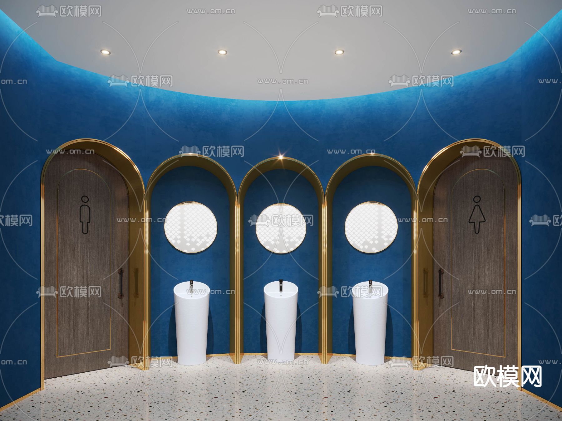 现代公共卫生间3d模型下载