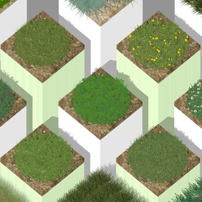  现代草皮su模型 