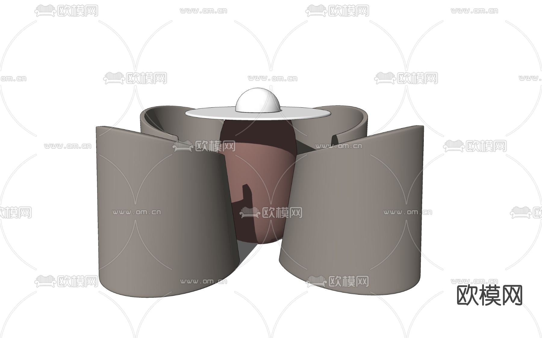 现代休闲桌椅su模型