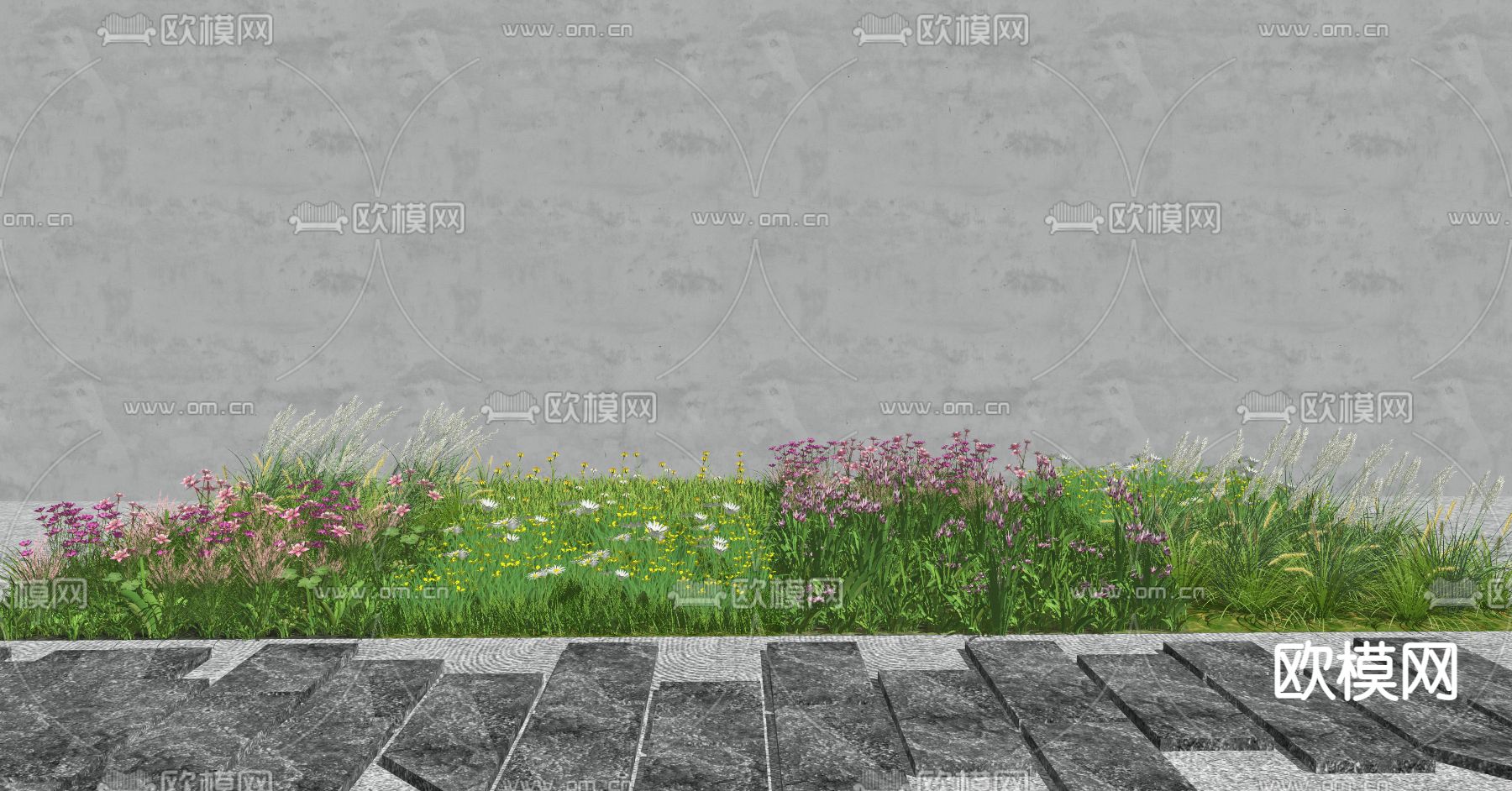 现代花草植物su模型下载（渲染图3）