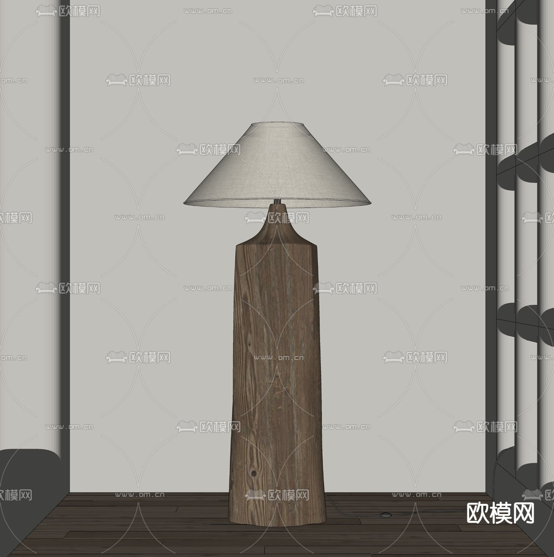 侘寂落地灯su模型下载（渲染图2）