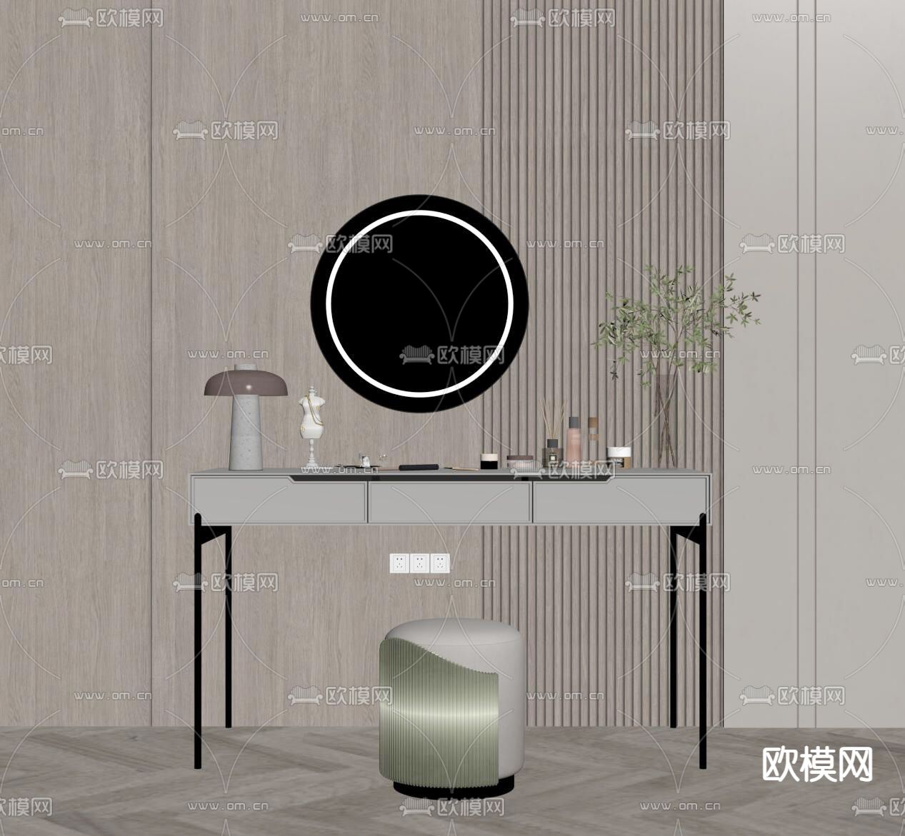 现代梳妆台su模型
