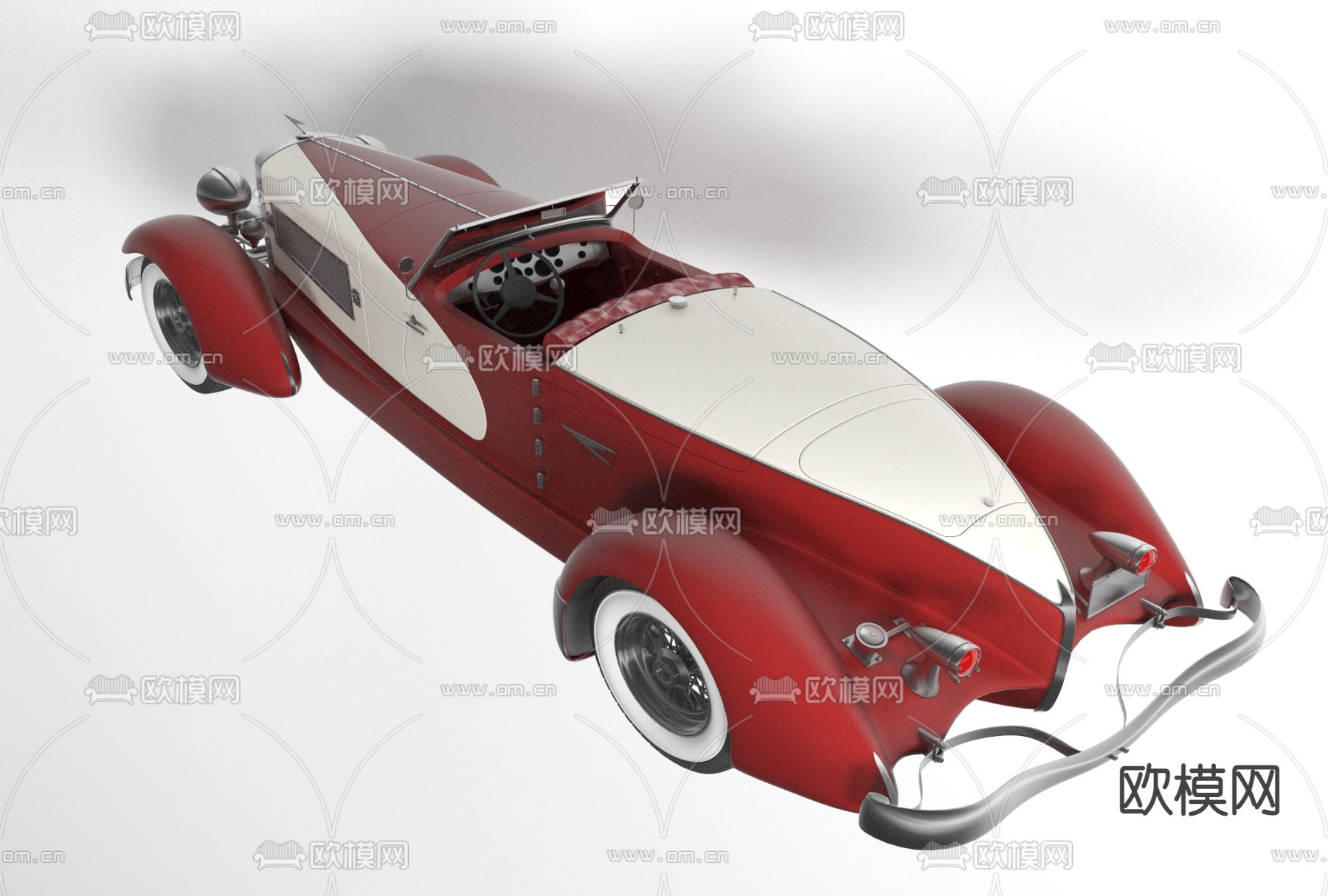 工业风老式跑车免费3d模型下载