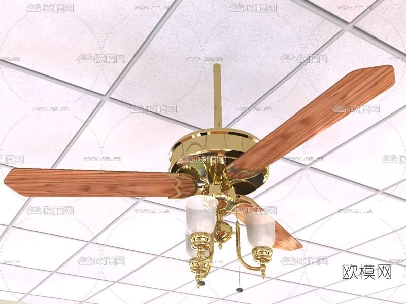 美式轻奢吊扇免费3d模型下载