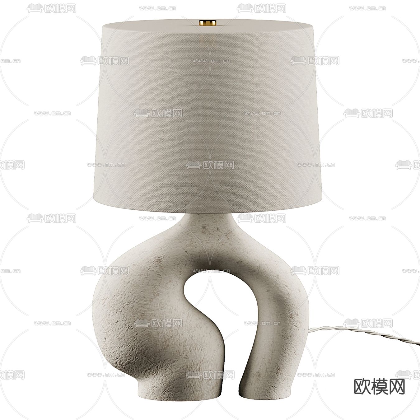 现代布艺台灯3d模型下载（渲染图1）