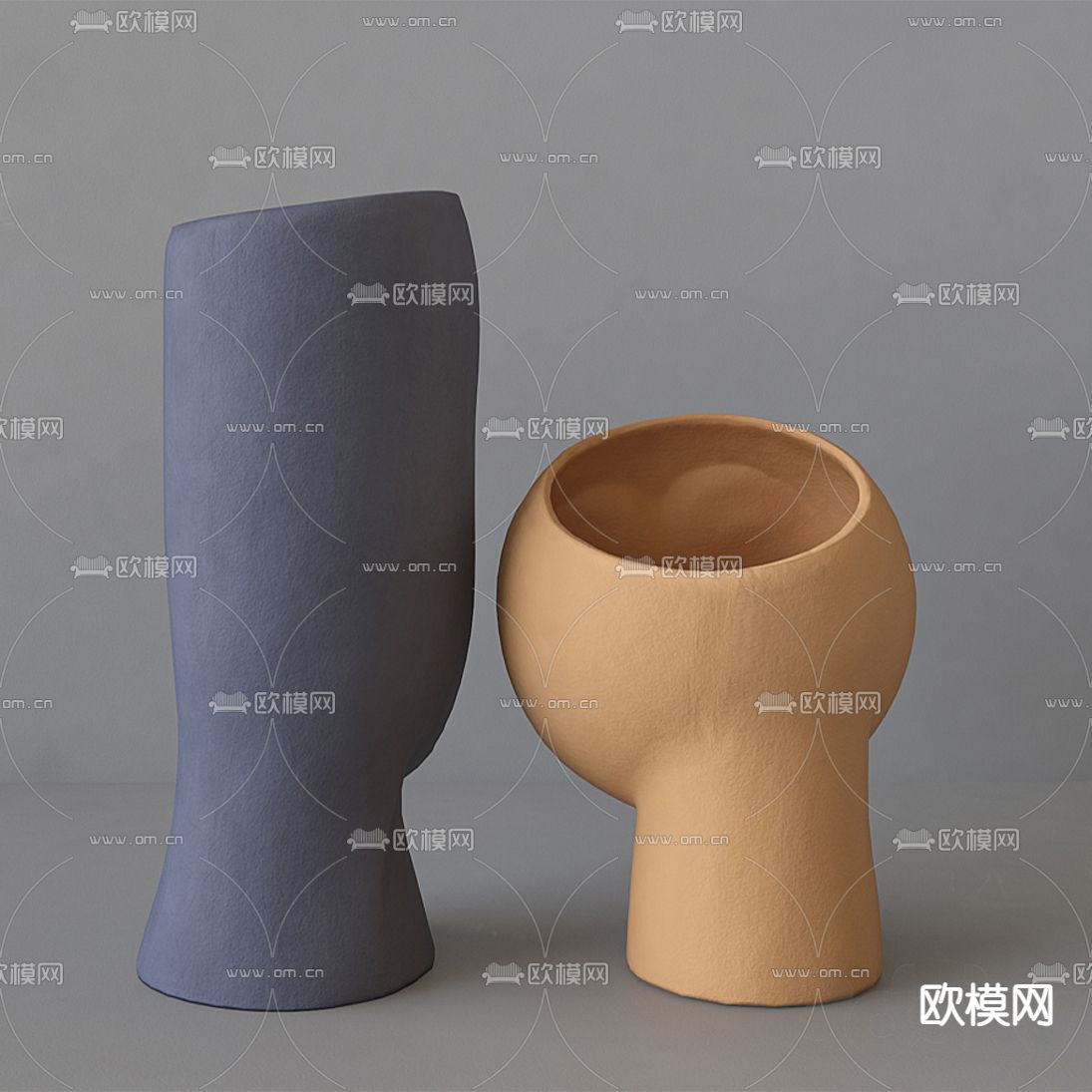 现代抽象雕塑摆件3d模型