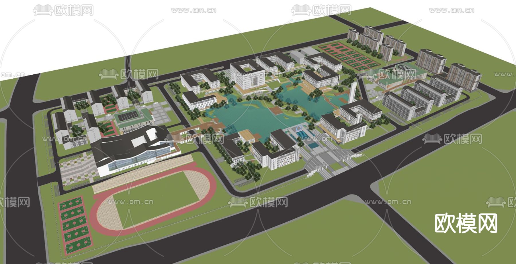 中式大学学校su模型