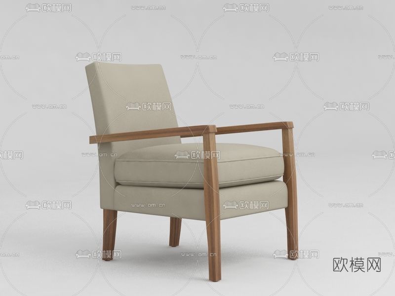 现代布艺单人沙发免费3d模型下载