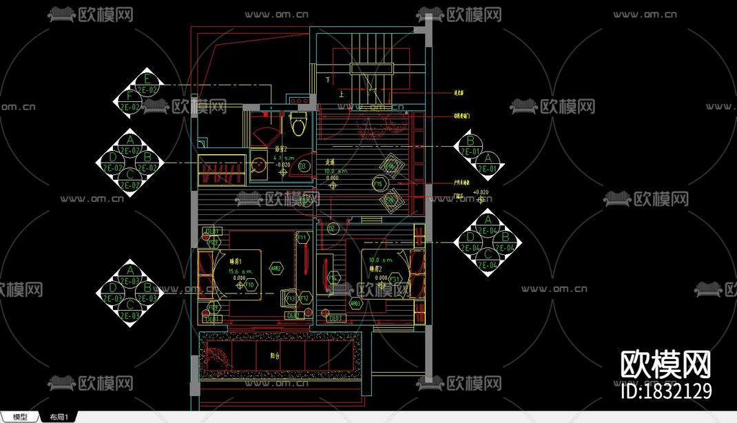 别墅cad施工图-免费3dmax模型库-欧模网