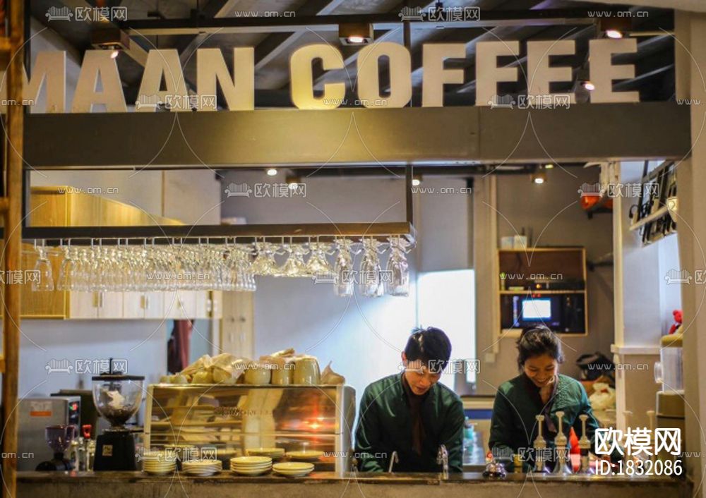 咖啡店cad施工图下载（渲染图4）