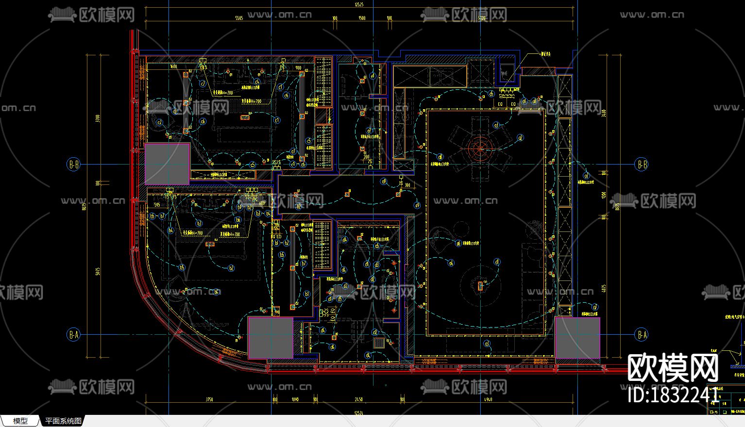 公寓cad施工图下载（渲染图6）