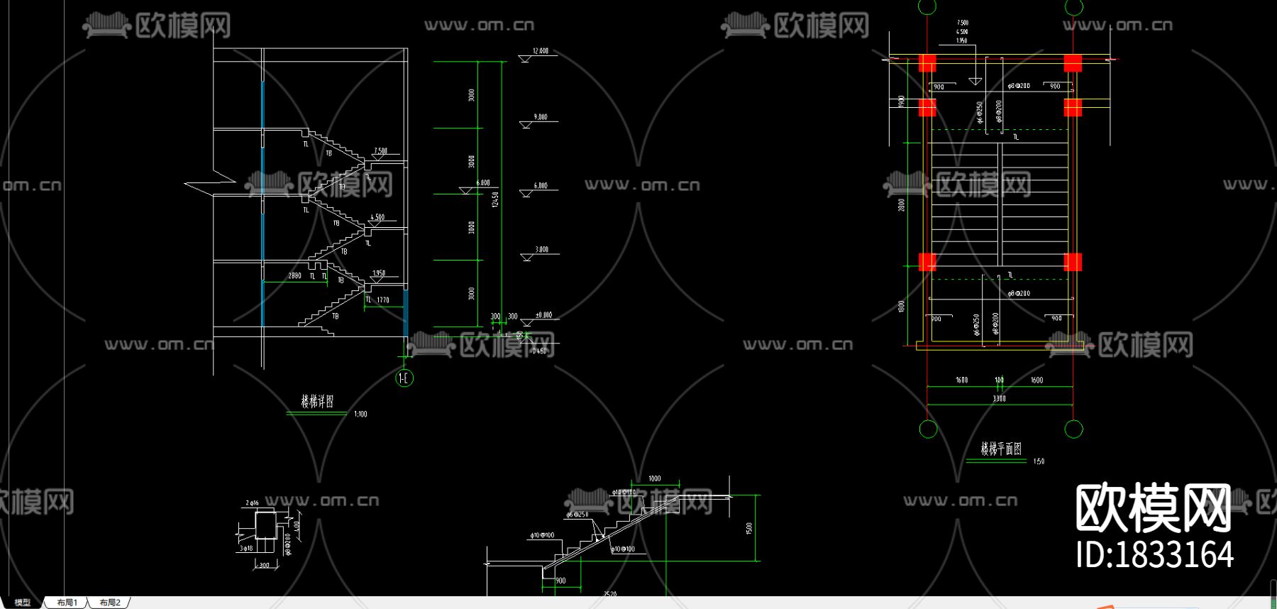 宾馆cad图库下载（渲染图2）
