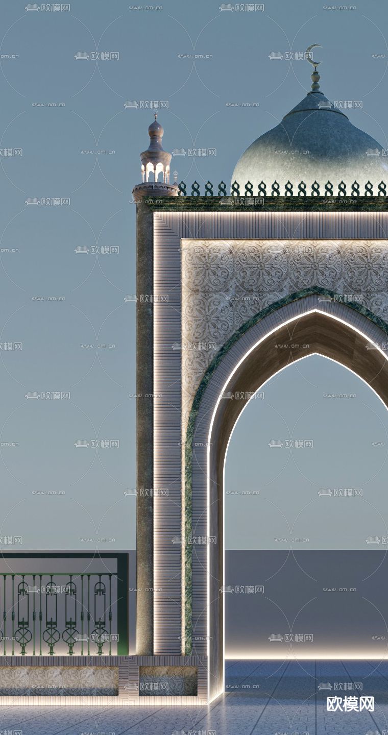 伊斯兰风建筑外观3d模型