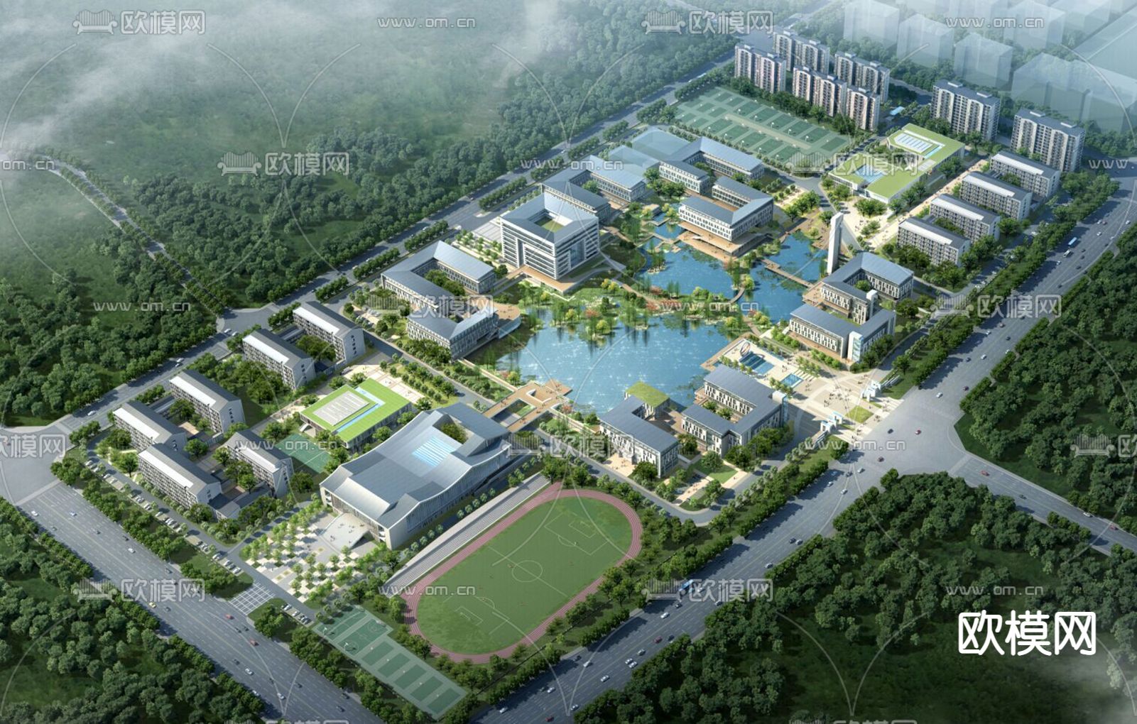 中式大学学校su模型