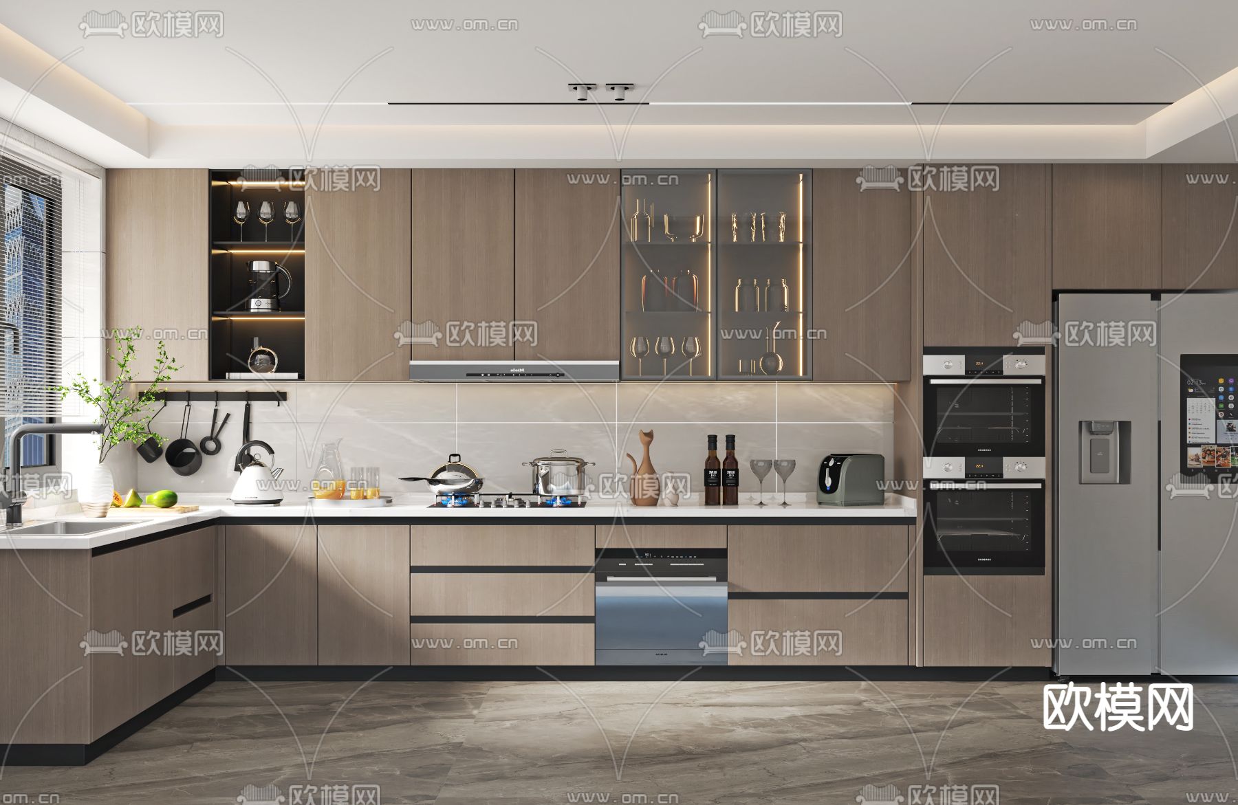 现代厨房3d模型