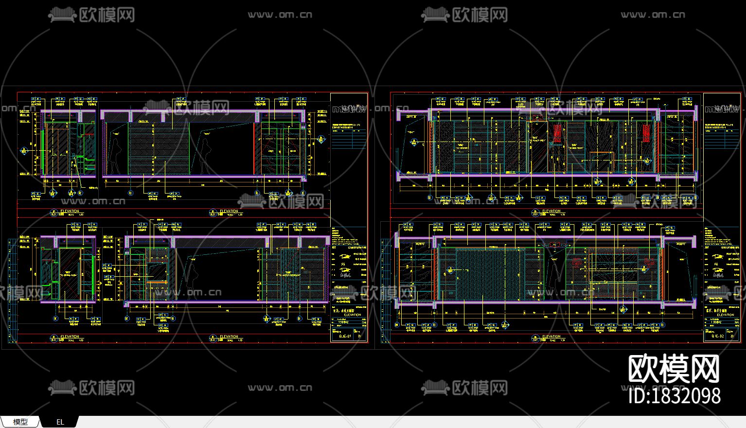 现代卧室主人房cad施工图下载（渲染图9）