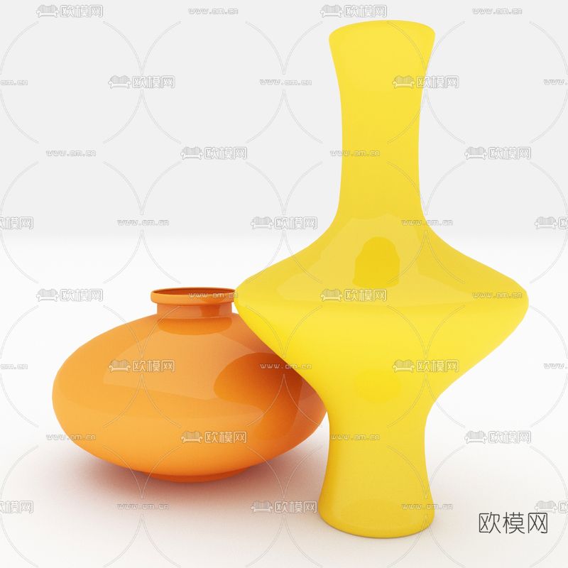 现代陶瓷器皿免费3d模型下载