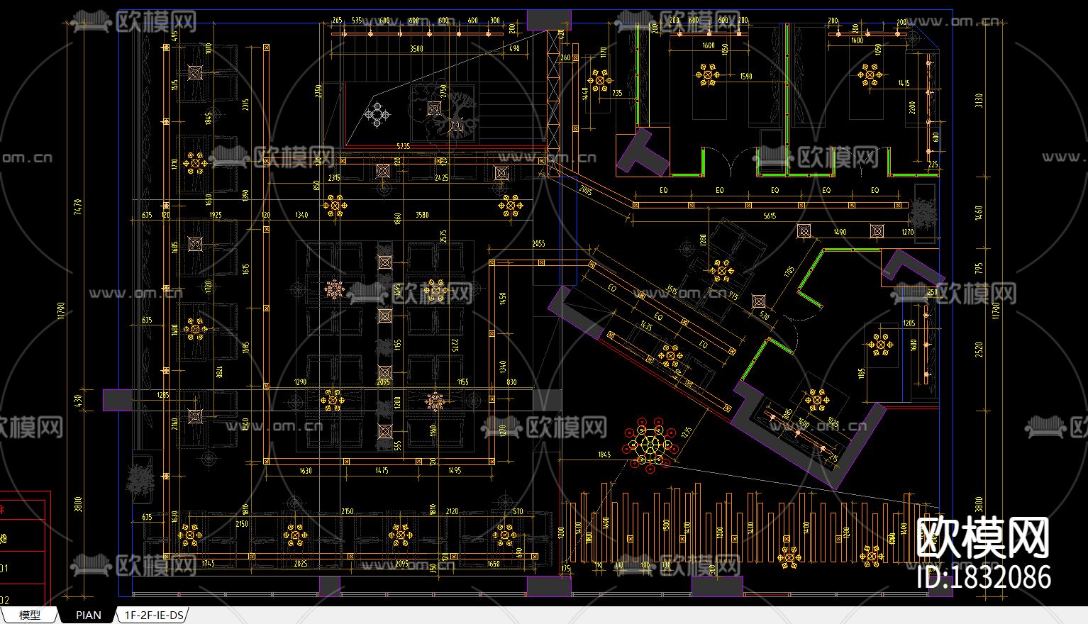 咖啡店cad施工图下载（渲染图7）