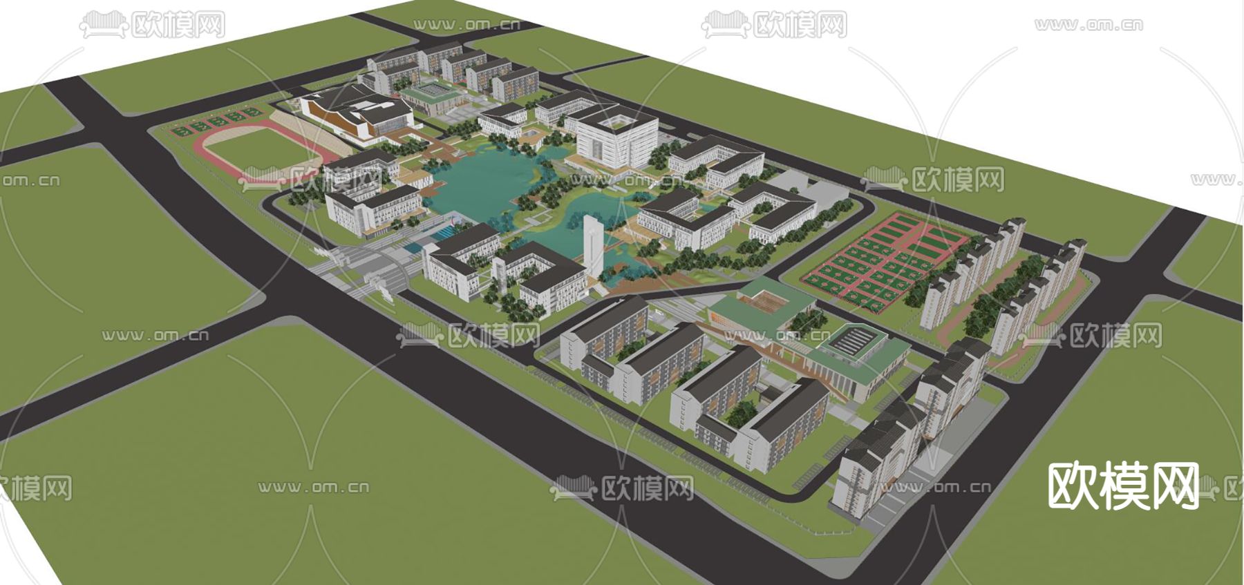 中式大学学校su模型