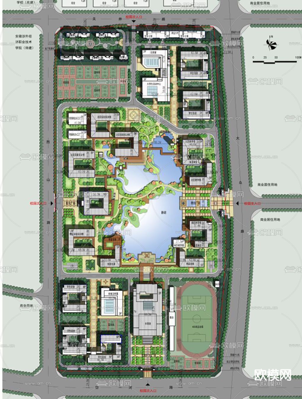 中式大学学校su模型