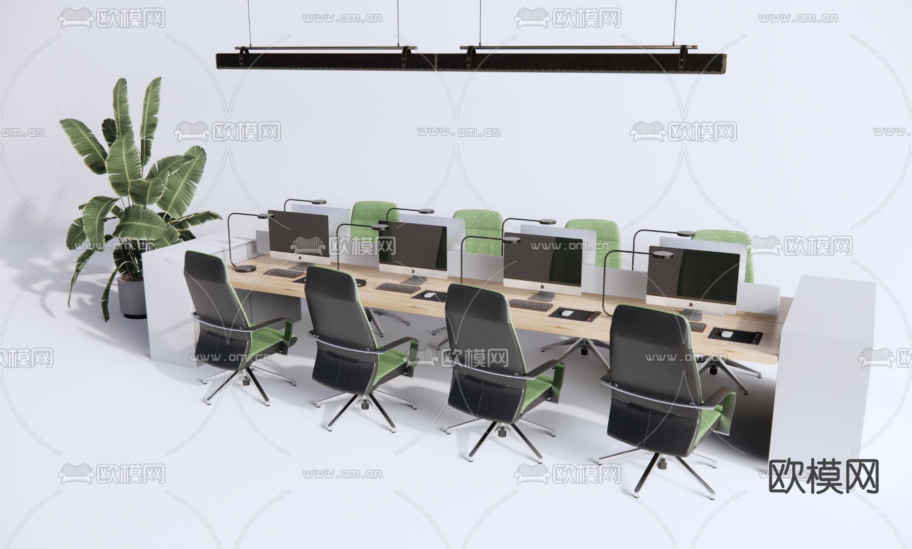 现代办公桌椅su模型