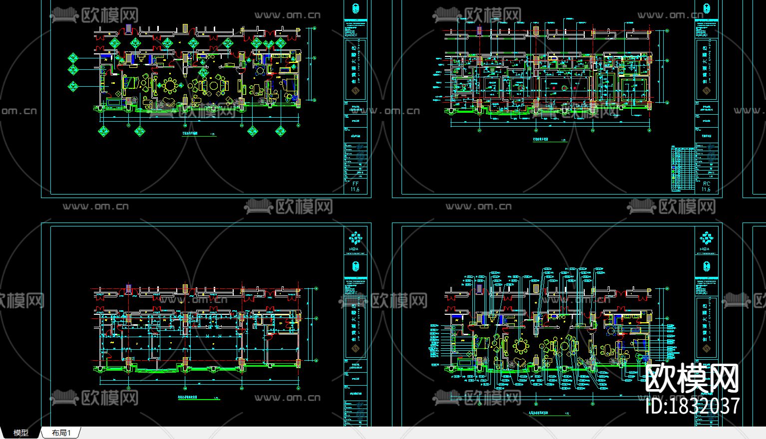 酒店套房cad施工图下载（渲染图4）