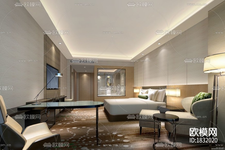 酒店样板间cad施工图下载(渲染图6)