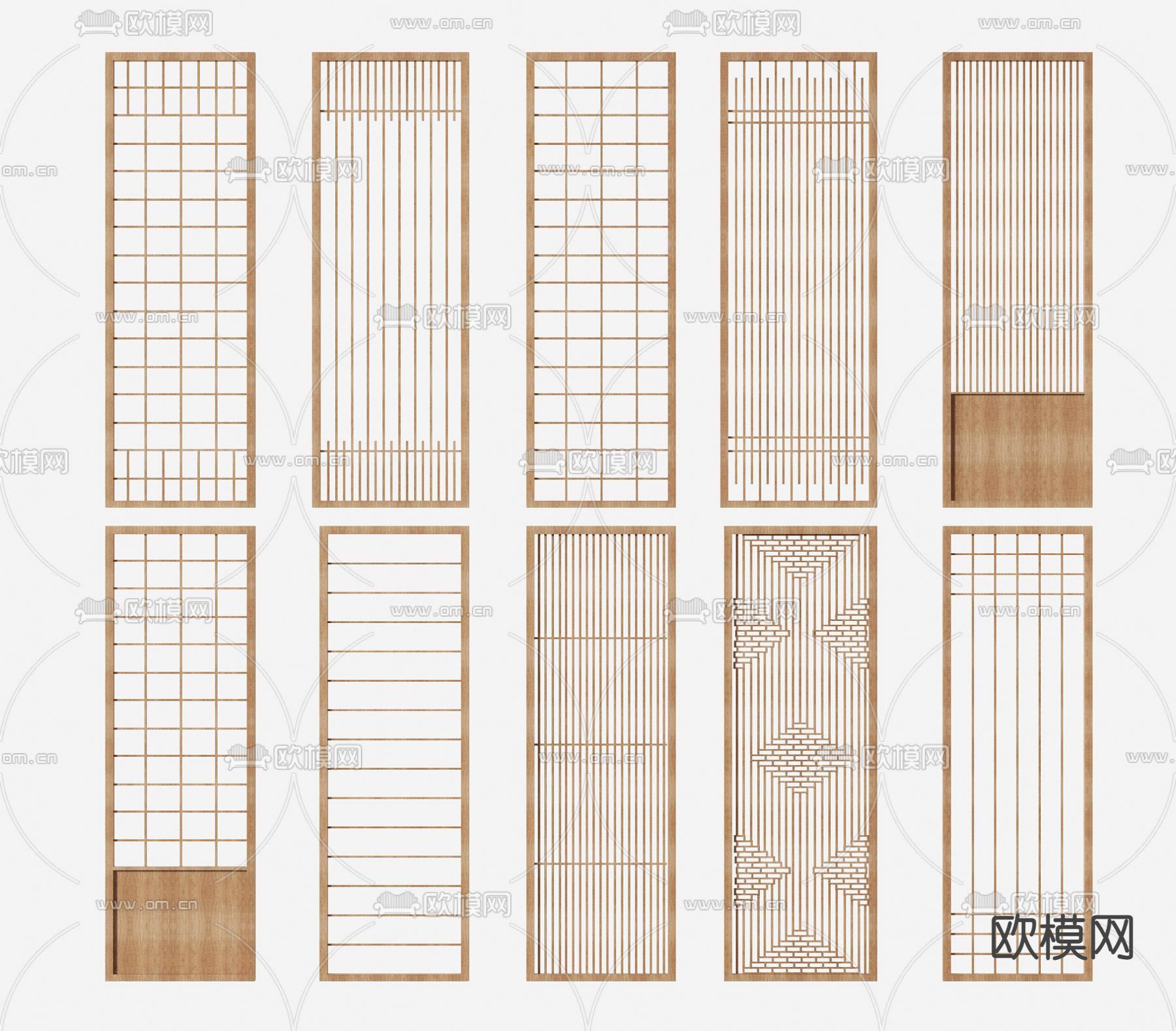 日式屏风隔断su模型下载（渲染图1）