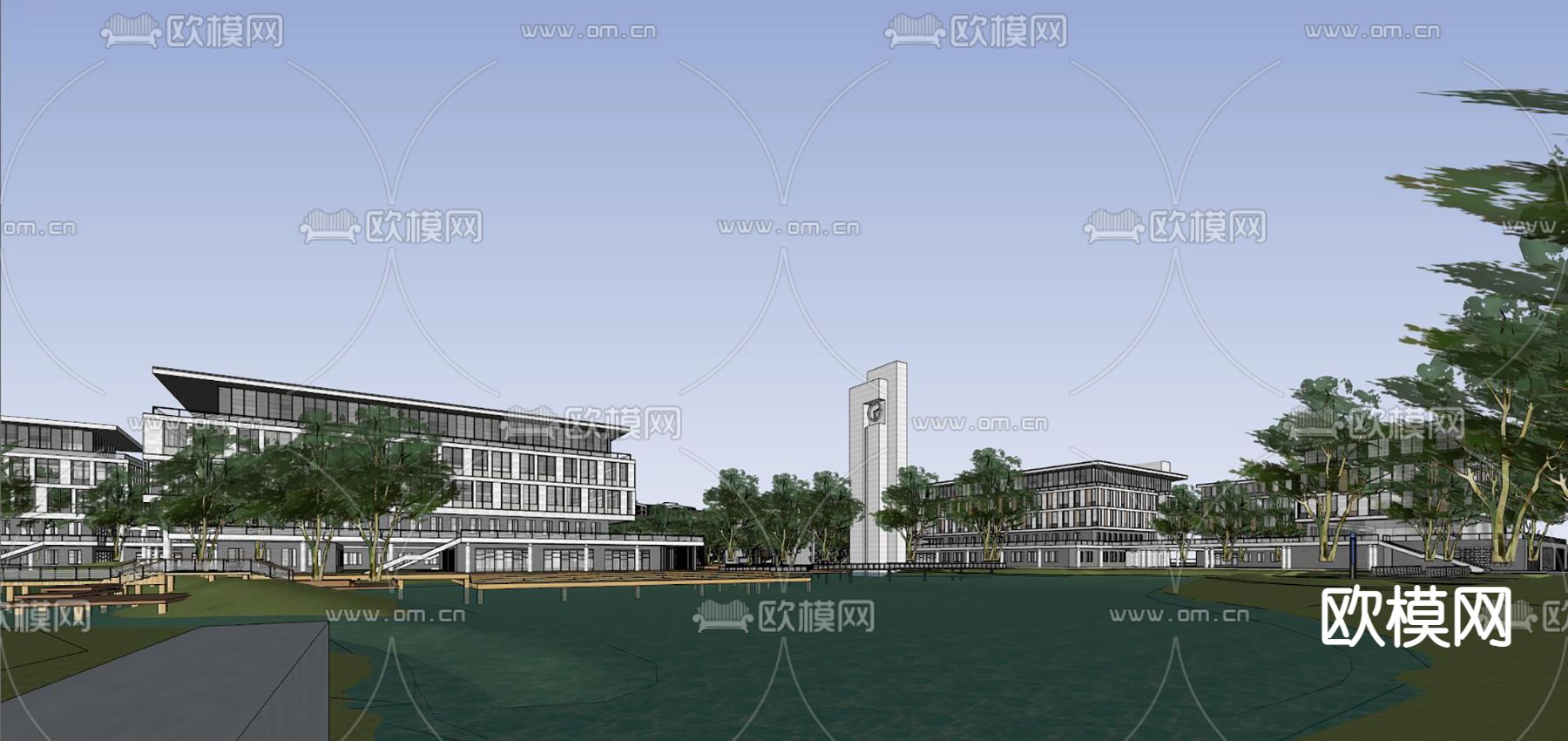 中式大学学校su模型