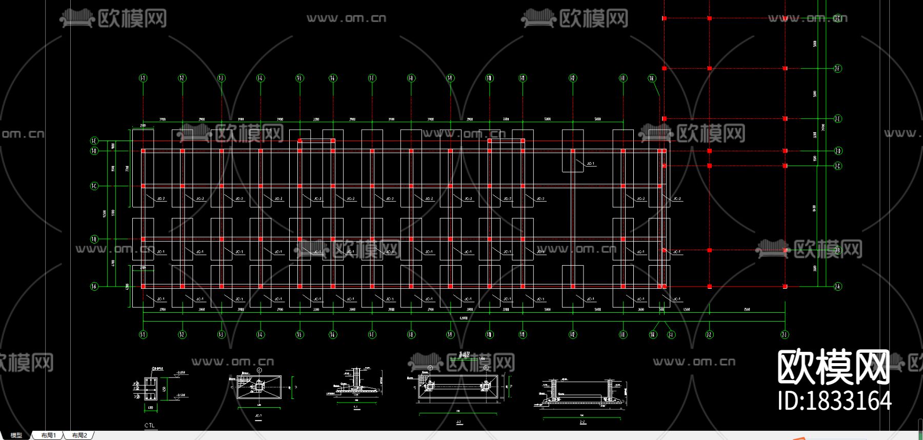 宾馆cad图库下载（渲染图1）