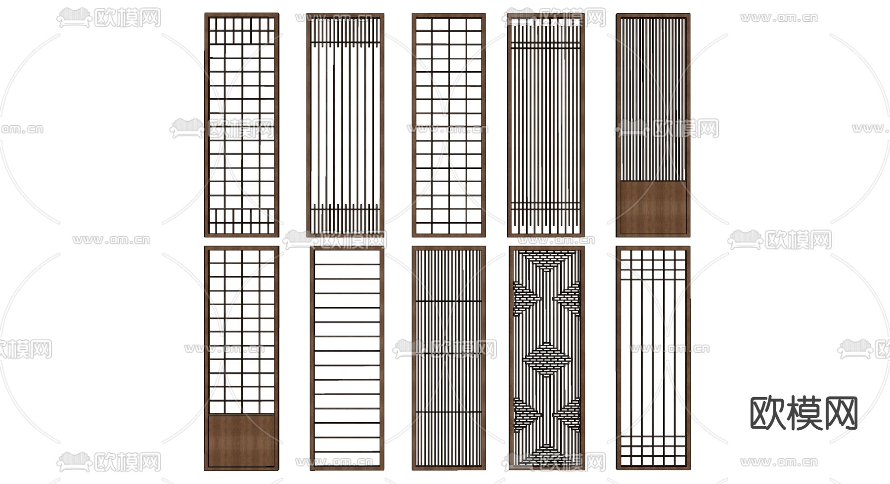日式屏风隔断su模型下载（渲染图2）