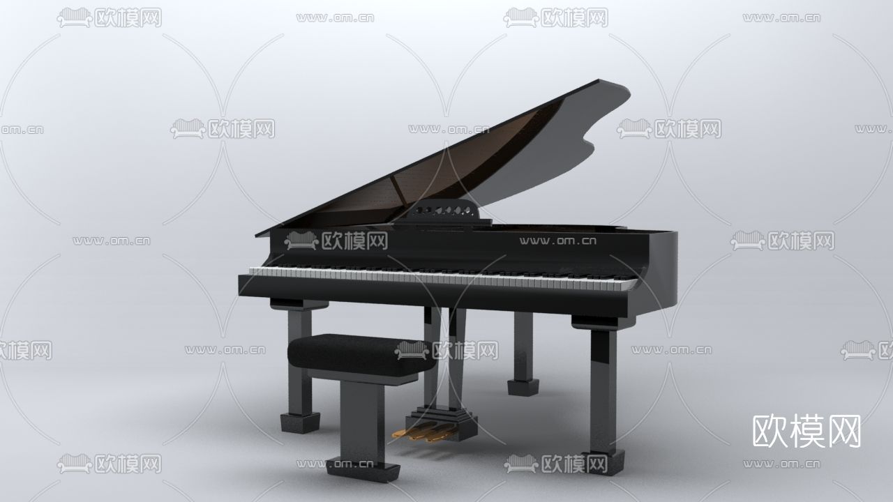 现代钢琴免费3d模型下载